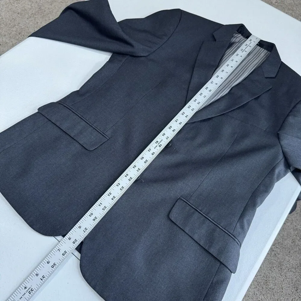 Giorgio Fiorelli Mens Suit Jacket 40 Charcoal Gray Euro Slim‎ Fit Blazer Formal